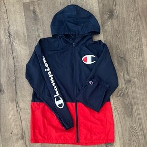 Champion Navy and Red Hooded Jacket